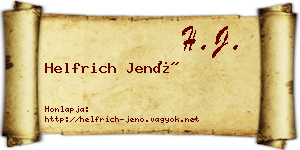 Helfrich Jenő névjegykártya
